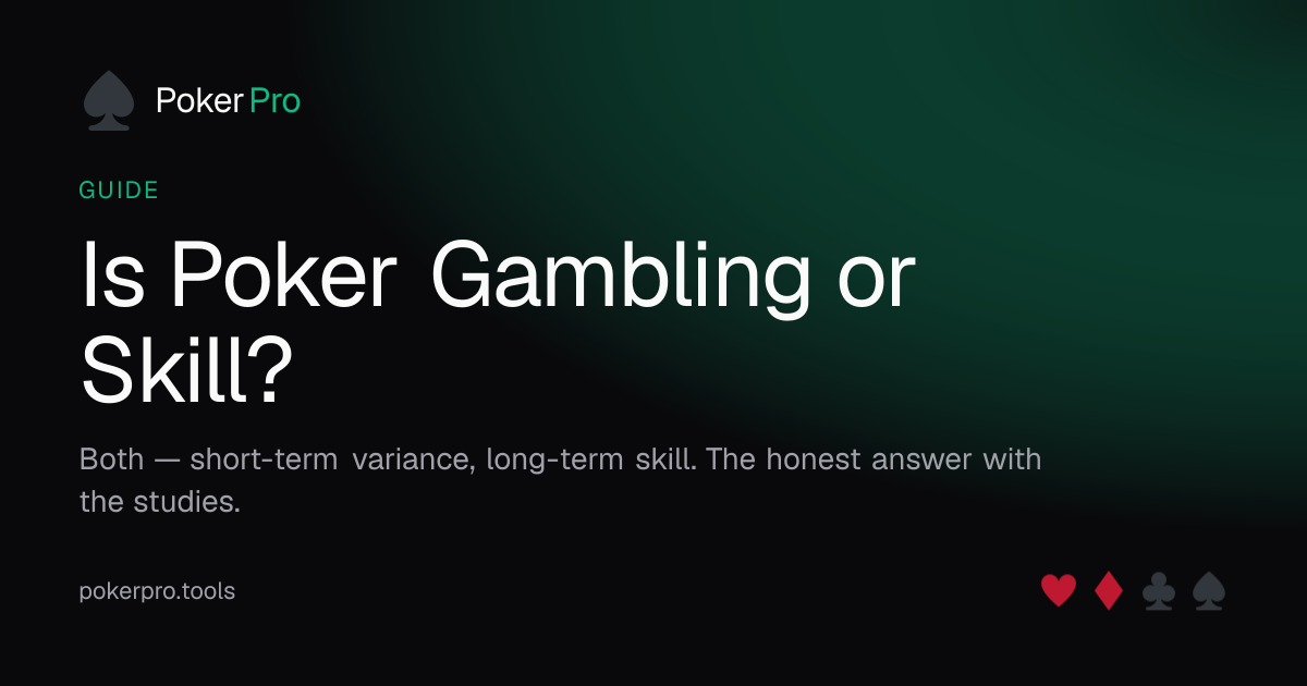 Is Poker Gambling or Skill? — illustrated cover for the PokerPro article