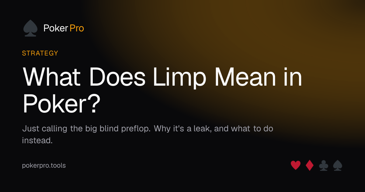 What Does Limp Mean in Poker? — illustrated cover for the PokerPro article