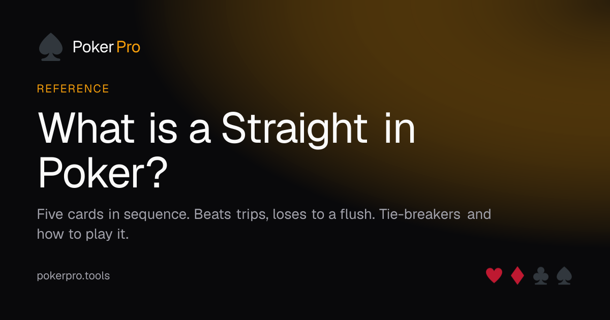 What is a Straight? — illustrated cover for the PokerPro article