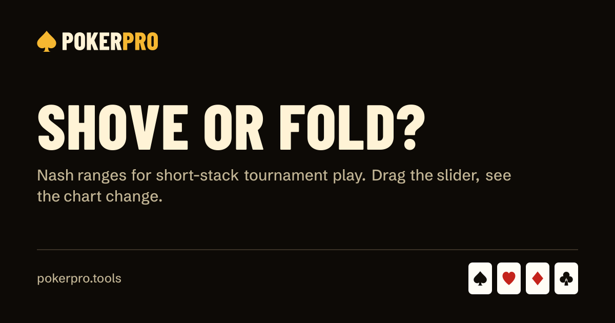 Free Push/Fold Chart — Interactive Nash Ranges (1-30bb) | PokerPro